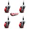 Service Caster 3'' Red Poly Wheel Swivel 7/8'' Expanding Stem Caster Set, 4PK SCC-EX20S314-PPUB-RED-78-4 - alternate 3